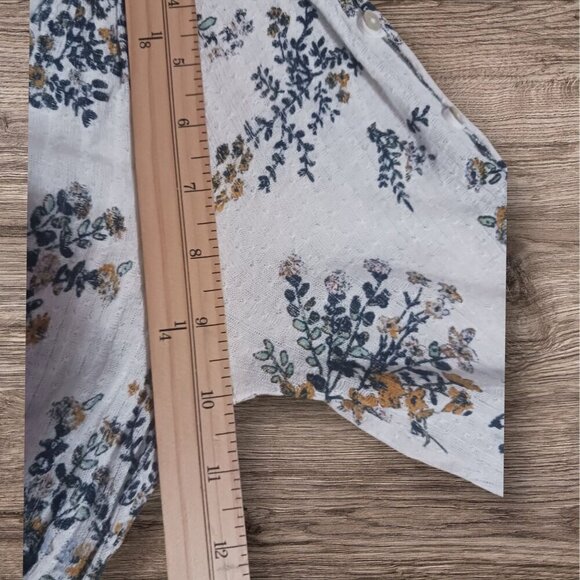 Lucky Brand Womens XSmall Floral Button-Shoulder Blouse - Picture 7 of 11